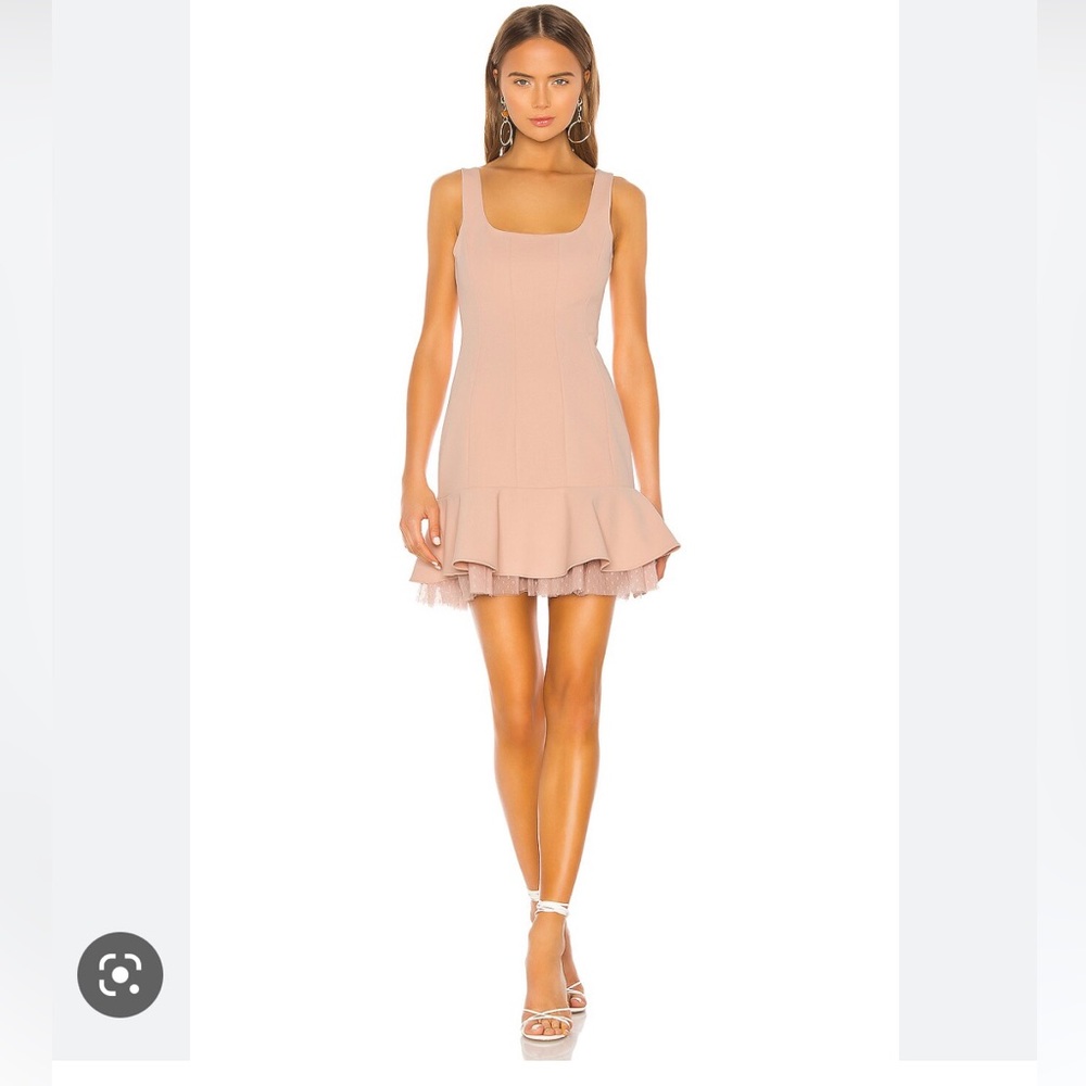 Never worn size 6 BCBG Max blush pink flounce hem mini dress with little tulle …